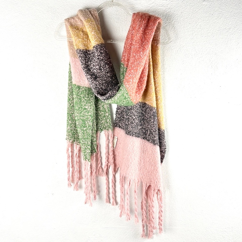 SHIRALEAH |🧣Earthy Tones Striped Color Block Super Soft Fringe Wnds Scarf Wrap